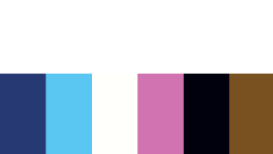 QueerDoc Logo Colors: Navy, Trans Pride Blue, White, Trans Pride Pink, Black and Brown Flag