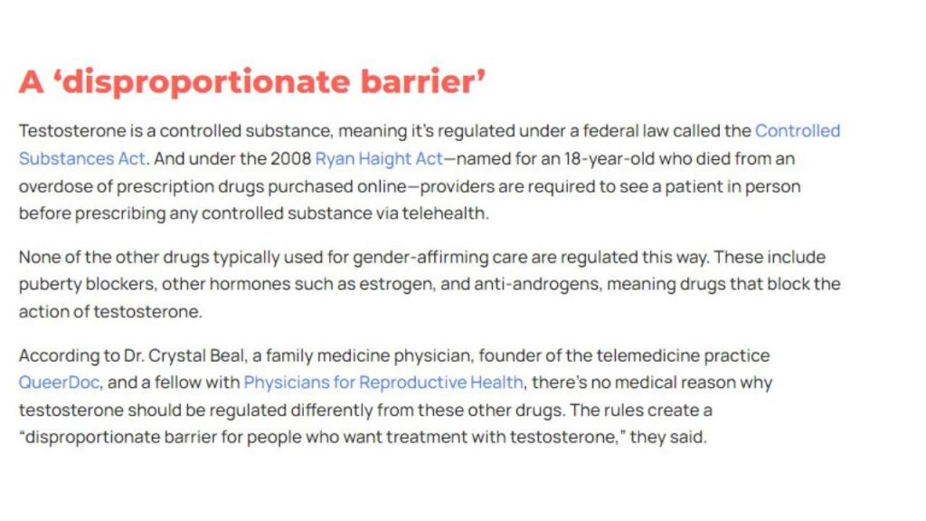 Screenshot from Rewire's 2/28/24 article "Hawaii Has an Opportunity to Improve Gender-Affirming Care Access"
