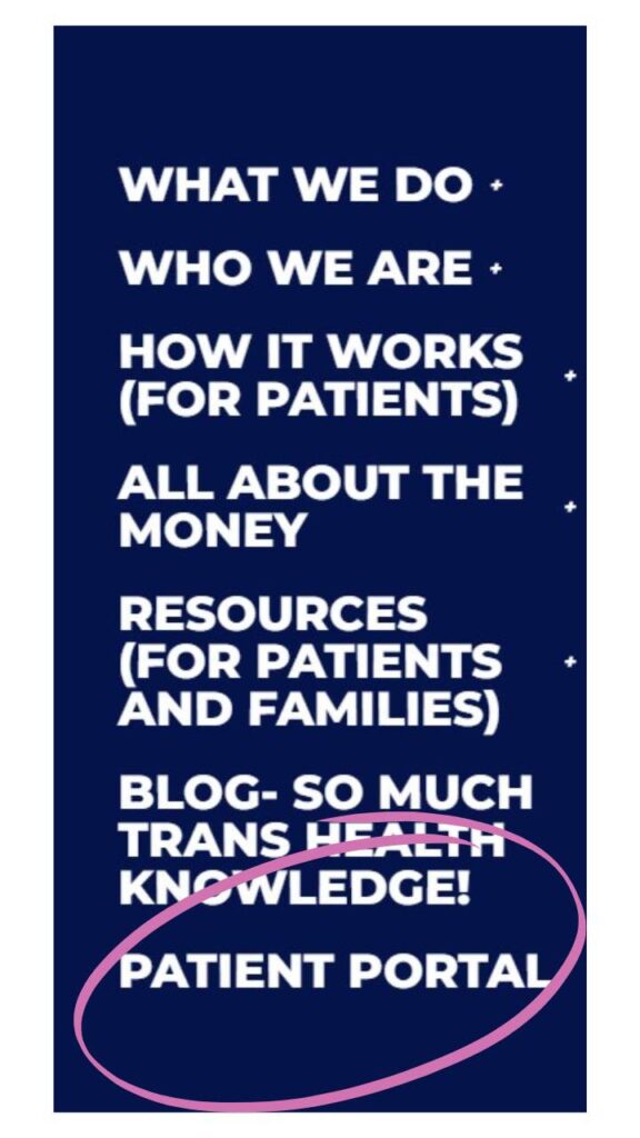 The Queerdoc Spot Navigating Our Secure Patient Portal November 2024 Queerdoc • Trans 4590